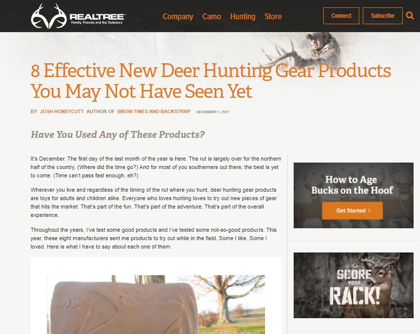 Morrell Back to Back made the list of "8 Effective New Deer Hunting Gear Products You May Not of Heard About"