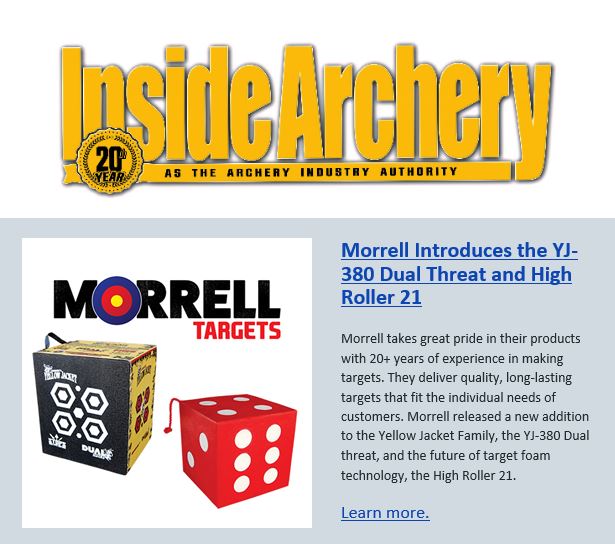 Inside Archery Article on Morrell's YJ380 Dual Threat and High Roller 21 Archery Targets